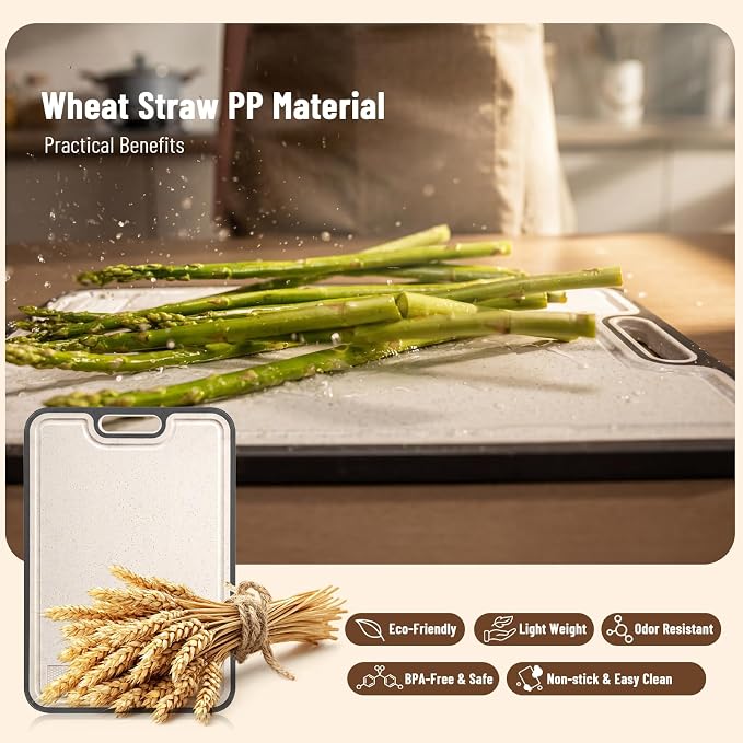 Titanium Cutting Board for Kitchen: Pure Ti & PP 2-Sided Non Toxic | Titanium Metal Chopping Boards for Kitchen: Anti-Slip Light 16oz, 200ml Groove & Grinder for Meats & Veggies