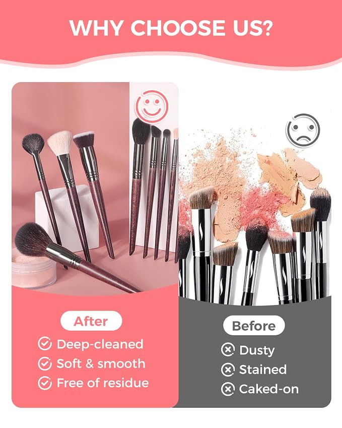Electric Makeup Brush Cleaner Machine with Automatic Cleaning and Drying Functions Portable Makeup Brush for Makeup Lovers