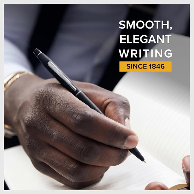 Cross Click Classic Black Ballpoint Pen - High-End Writing Tool for Versatile Use - Smooth Writing & Journaling - Elegant Accessory - Long-Lasting - Black Ink - Includes Gift Box | Black Lacquer, Retractable, Includes Medium Refill #8783-2, Gift Box, A...