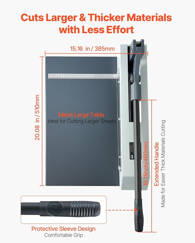 VEVOR Guillotine Sheet Metal Shear, 12 in Manual Hand Plate Shear, Heavy Duty Metal Plate Cutter Tool, with Solid Steel Frame, High Precision, for Cutting PCB Boards, Aluminum, Steel, Copper, Plastic