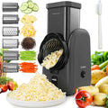 Electric Cheese Grater Rotary Slicer-One-Touch Control Vegetable Slicer, Nuts Grinder Cheese Shredder for Home Kitchen Use, 6 Replaceable Stainless Steel Blades(Black)