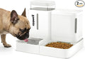 ZOMISIA Gravity Dog Food and Water Dispenser, 2 in 1 Automatic Dog Feeder with 180 Degree Rotatable, 2 Pack Large Capacity Self Feeding for Small Dogs Puppy, White, 1.6GALx2