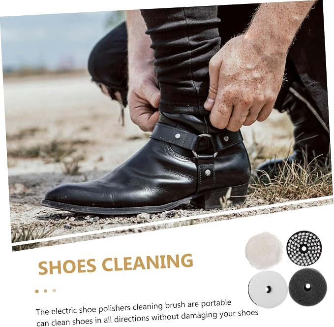 FRCOLOR 16pcs Shoe Cleaning Brush Polishing Dust Brushes for Shoes Includes Sponge Easy to Install Polish Attachments for Bright Finish