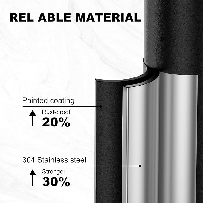 Toilet Paper Holder Free Standing, 25” H Stainless Steel Black Toilet Paper Stand, Weighted Base Floor Tissue Roll Holder for Bathroom,Toilet Roll Stand