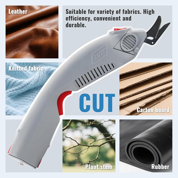 MXBAOHENG Wbt-1 Electric Scissors Cordless & Corded Use | Rechargeable Cardboard Cutter with A Blade, for Cutting Fabric/Leather/Carpet/Rubber