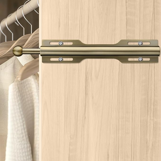 12" Valet Rod for Closet Pull Out (2 Pack, Antique Brass)