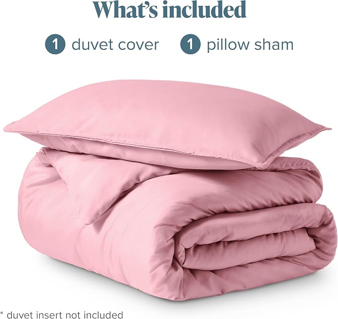 Bare Home Bedding Duvet Cover Extra Long Size - Premium 1800 Super Soft Collection - Lightweight, Cooling - Soft Breathable Bedding Duvet Cover (Twin/Twin XL, Light Pink)