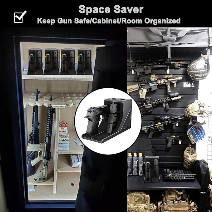 Pistol Rack Handgun Holder, Foam Protective Pistol Gun Magazine Stand Storage, Gun Safe Organizer Accessories