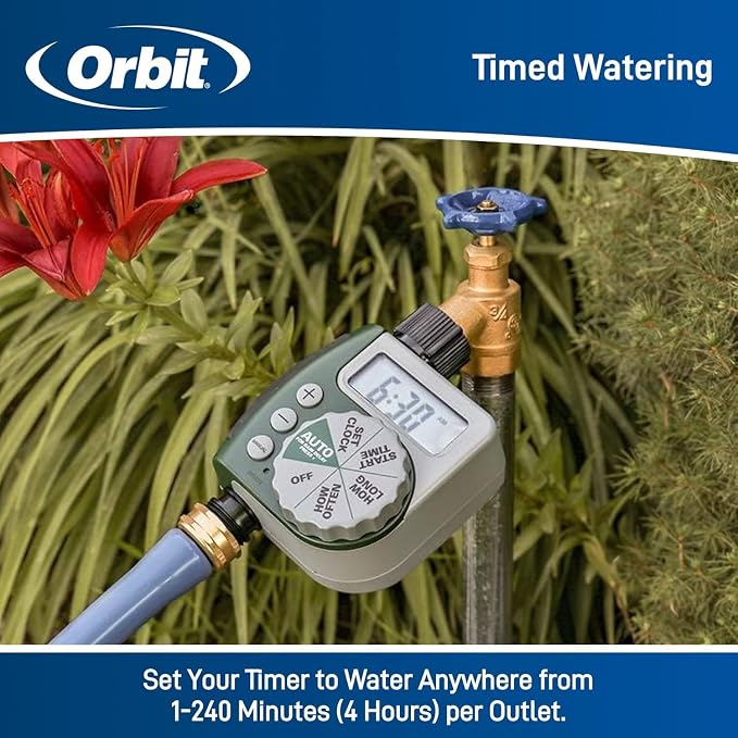 Orbit Programmable Digital Hose Watering Timer - 1 Outlet - Battery Powered - with LCD Screen - Built-in Rain Delay - Water-Resistant - 62061 (3-Pack 1 Outlet)