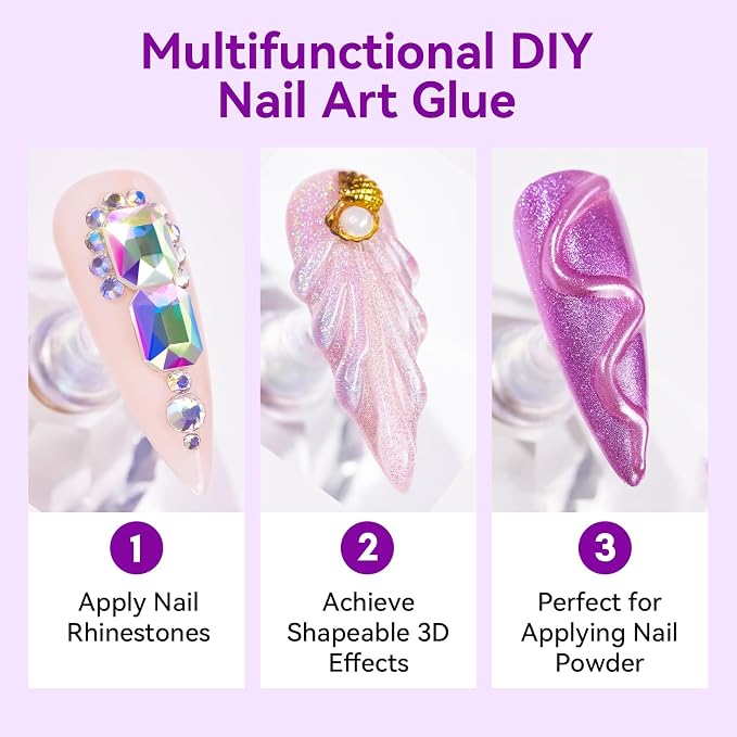 Makartt Rhinestone Glue for Nail: Super Strong UV Gel 12-Pack 30ml | 30-Day Hold, UV/LED Cured, Large Charms, Flatback Rhinestones, Small Beads and Pearls, 3D Sculpting, DIY and Salon Use