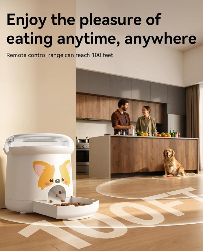 ROJECO Dog Puzzle Feeder Toy, Interactive IQ Training Puzzle Toys with DIY Recording Remote Button, Auto Treat Dispenser Dog Toys, Detachable Clean, for Indoor or Outdoor Play, All Breeds