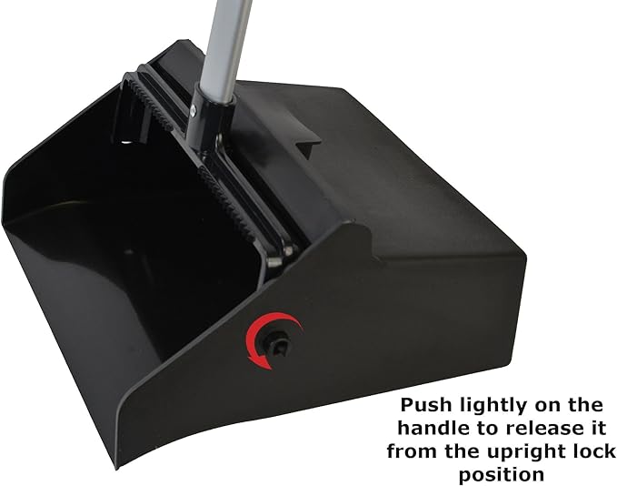 Janico 1085 Commercial Lobby Dustpan Upright, Aluminum Handle, 37” Length, Black