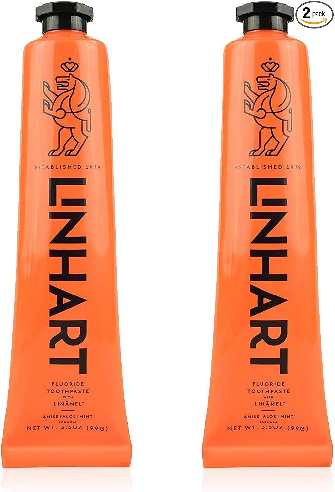 LINHART Toothpaste - Enamel Care, Gentle Formula for Sensitive & Normal Teeth, Supports Healthy Gums and Fresh Breath, Portable On-the-Go Oral Care 3.4 Ounce (Pack of 2) Mint Flavor