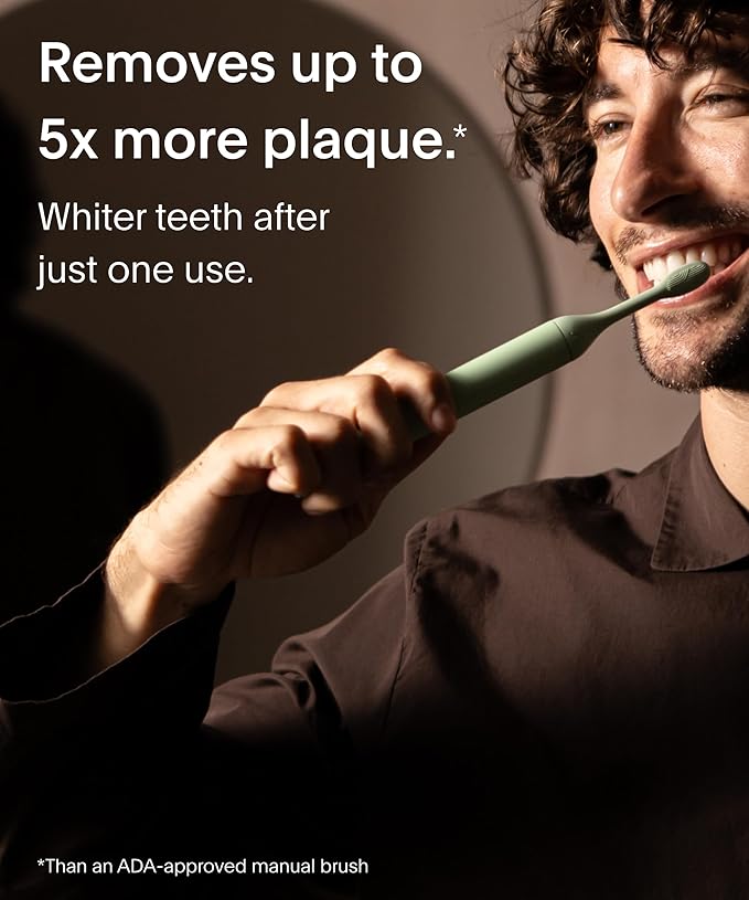 SURI Recyclable Plant-Based, Electric Toothbrush Heads - Long Lasting Replacement Heads | Compatible Only Sonic Electric Toothbrush - Winter Fern, Pack of 3