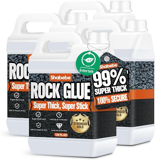 Rock Glue, 99% Super Thick & Max Coverage 4 Gallon Mulch Hold for Landscaping, Covers Up to 3X Area,Non-Toxic Pea Gravel Stabilizer Landscape, Gravel Binder for Pebble, Pine Straw, Gravel