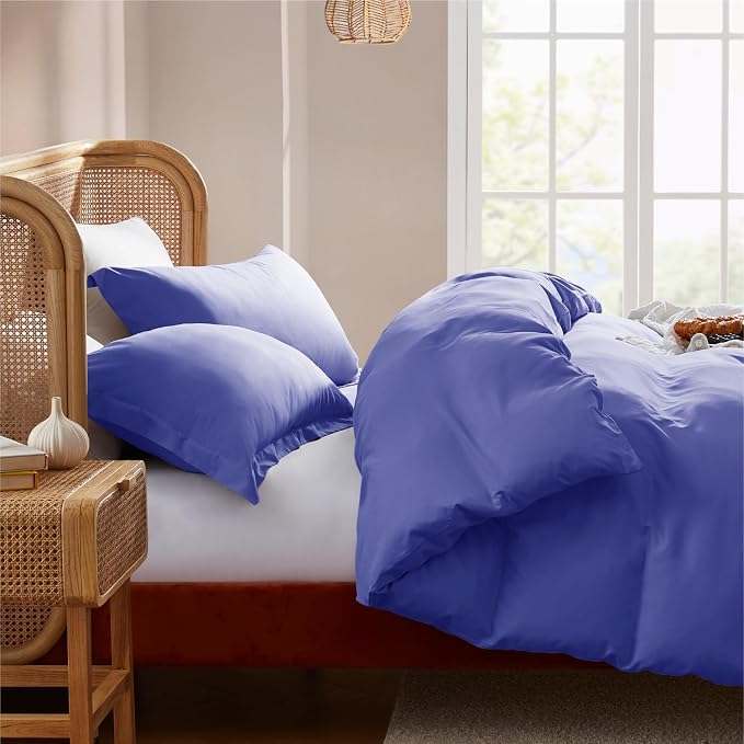 Nestl Royal Blue California King Duvet Cover Sets - Soft Double Brushed Cal King Duvet Cover, 3 Piece, with Button Closure, 1 Duvet Cover 104x98 inches and 2 Pillow Shams