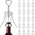 Hushee 20 Pcs Wing Corkscrew Opener, Zinc Alloy Heavy Duty Multifunctional Wine Bottle Opener for Restaurant, Bar, Waiters, Ideal for Wedding Shower Party Favors Gifts (Classic,Silver)