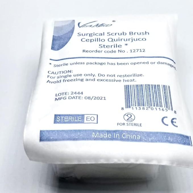 VIAMED Surgical Scrub Brush Disposable Sterile with Nail, 30 Pieces, New