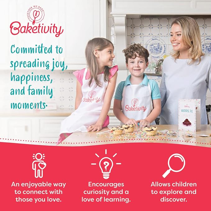 Baketivity 4 in 1 Kids Baking Set Mega Kit - Cake Pop Kit with Stand - Kids Apron and Chef Hat Set - Bake Away Cookbook - Cooking Real Utensils - Baking Gifts for Girls & Boys