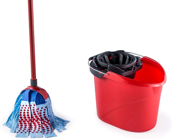 vileda Mocio Completo 3 Pz Rosa The Supermocio 3Action Mop XL and Bucket with Torsion Wringer Set Contains for Sparkling Clean Floors.