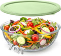 7 Qt Large Glass Mixing Bowl with Lid Thickened Borosilicate Glass Bowl for Baking Sourdough, Meal Prep, Salad, Mixing, Microwave Storage Prepping Freezer Safe