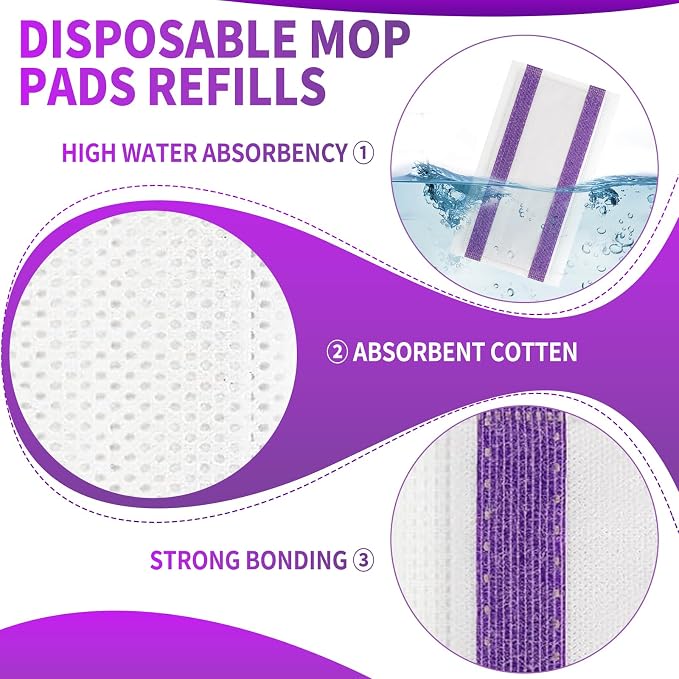 40 Counts Disposable Mop Pad Refills for Swiffer Wet Pads Refill, Replacement for Swiffer Wet Jet Pads Disposable Pad Hardwood Floor Spray Mop Pads Refills, Thickness & Absorbent