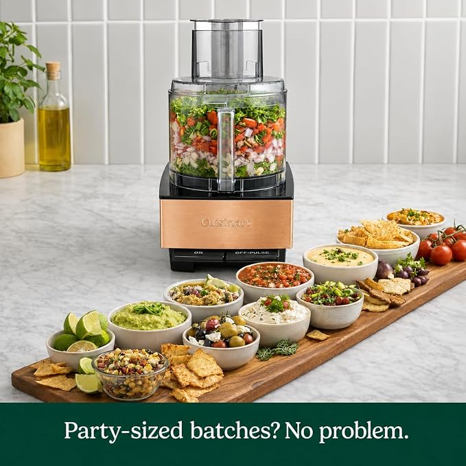 Cuisinart Food Processor 14-Cup Vegetable Chopper for Mincing, Dicing, Shredding, Puree & Kneading Dough, Copper, DFP-14CPY