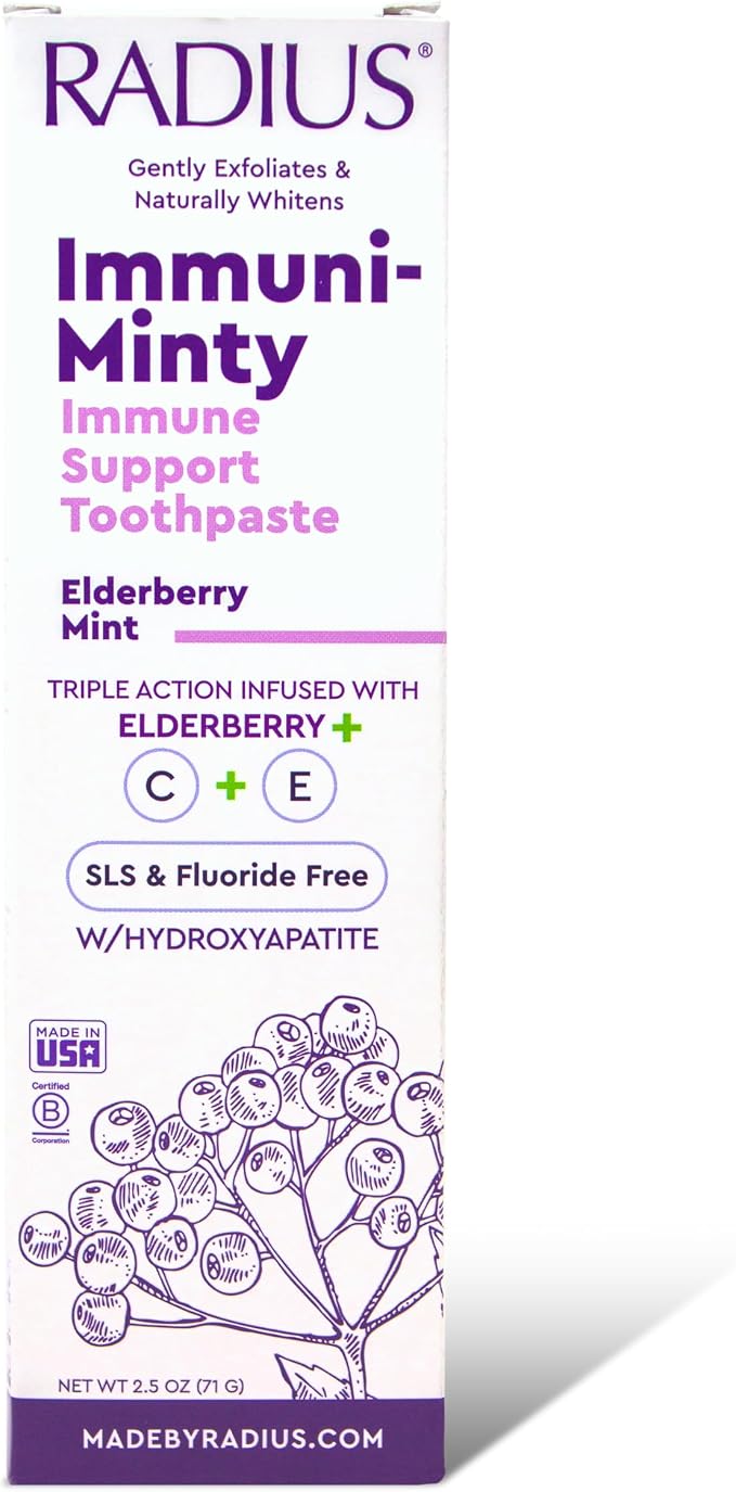 Radius ImmuniMinty Immune Support Toothpaste 2.5 Oz - Elderberry Mint - Pack of 3