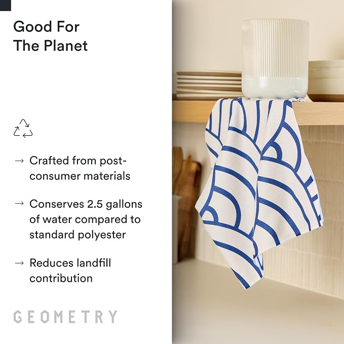 GEOMETRY Kitchen Tea Towels - Quick Dry Microfiber Dish Towels for Kitchen Every Bloom, 18" x 30" 2 Pack