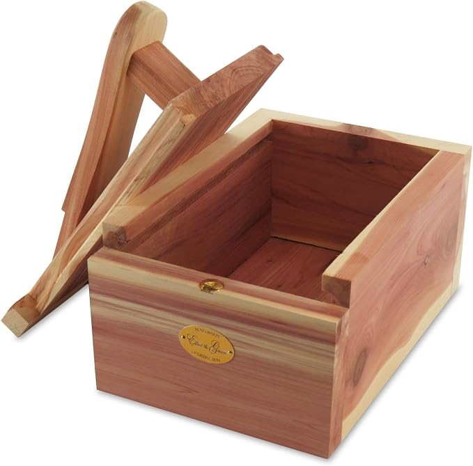 HANGERWORLD Natural Cedar Wood Shoe Shine Box with Foot Rest