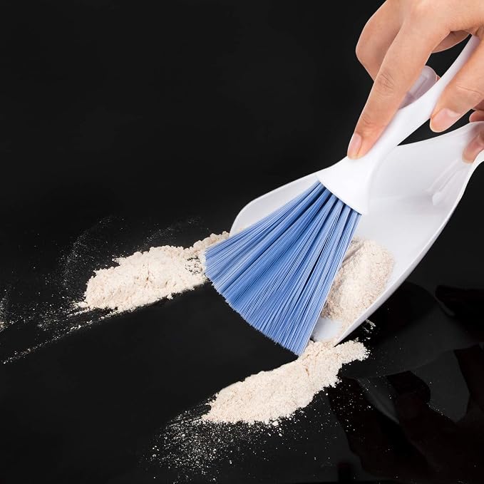 2 in 1 Mini Dust Pan and Brush Set Small Broom and Dustpan for Office, Keyboard, PC, Window, Car Cleaning - Mini Hand Broom - Compact Cleaning Tool for Efficient, Quick Cleanup