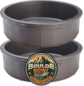 Pet Crock Bowl - 2 Pack – Thick Durable Plastic (Gray, 96oz Jumbo) Non-Tip Food & Water Dish for Dogs, Cats - Indoor/Outdoor - Chew Resistant, Easy Clean BouldrBowl from Healthy Surplus®