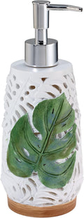 Avanti Linens - Soap Dispenser/Lotion Pump, Palm Tree Leaves Inspired Home Decor (Viva Palm Collection)