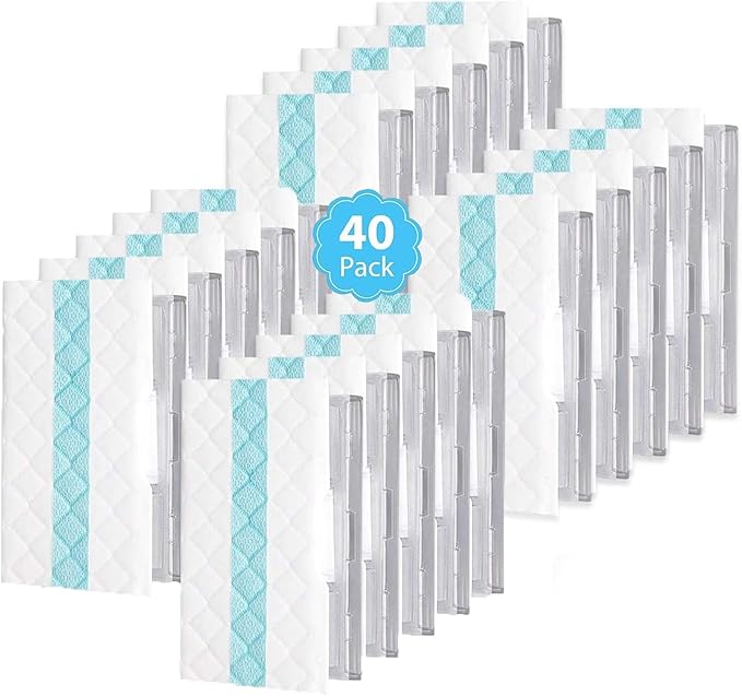 Disposable Replacement Vac Mop Pads for All Hard Floors Compatible with Shark VACMOP VM252 VM200 VM190 VM250 VM251 VM200C VM252C VC205 QM250 (40 Pack