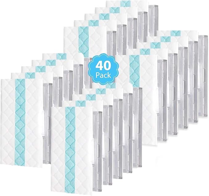Disposable Replacement Vac Mop Pads for All Hard Floors Compatible with Shark VACMOP VM252 VM200 VM190 VM250 VM251 VM200C VM252C VC205 QM250 (40 Pack