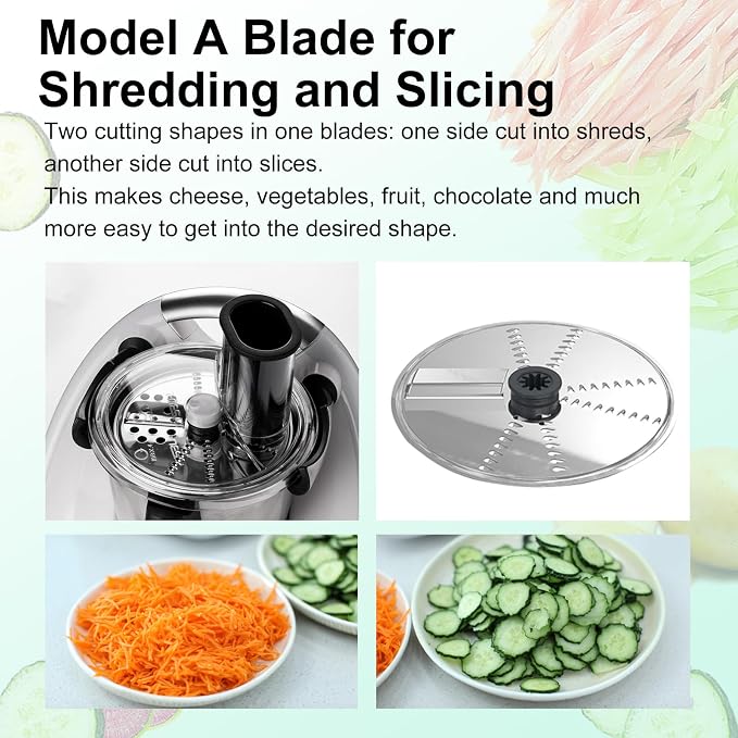 Vegetable Cutter Peeler Slicer Attachments Home Kitchen Accessories for Thermomix TM5 & TM6 Food Processor (Thick Cut and Filaments)