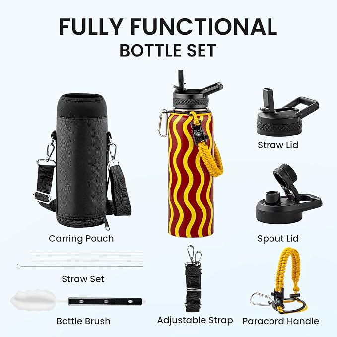 RAYMYLO 2026 Soccer Biggest Event Edition Insulated Water Bottle 40 oz, Nation Flag Design, Best Souvenir & Gift for World Soccer Lover, Vacuum Stainless Steel (Cold for 36Hrs), Leak Proof & Non-BPA
