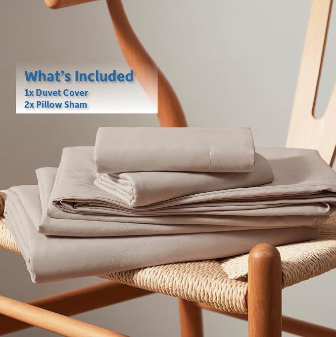 Nestl Linen Duvet Cover Queen Size - Soft Double Brushed Queen Duvet Cover Set, 3 Piece, with Button Closure, 1 Duvet Cover 90x90 inches and 2 Pillow Shams