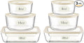 Glass Food Container Set with Glass Lid, 6 Pack, Food Storage Containers Set, Airtight, LeakProof, Micowave Safe, 100% Plastic Free, Meal Prep Containers (White Color)
