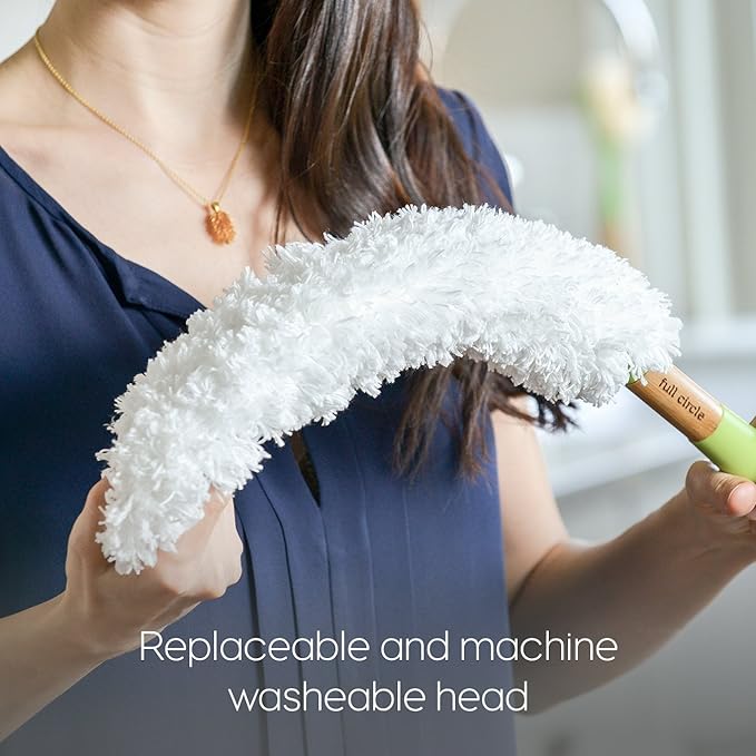 Full Circle Dust Whisperer Washable Microfiber Duster, Green (Pack of 2)