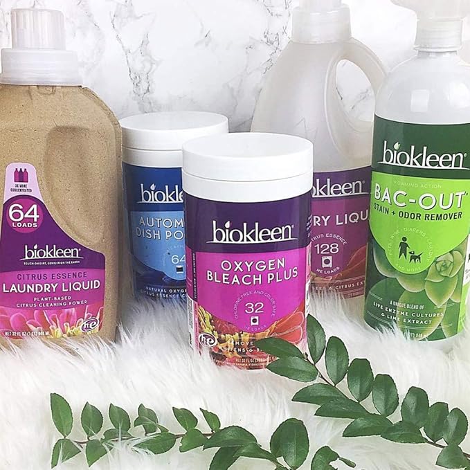 Biokleen Bac-Out Stain+Odor Remover, Destroys Stains & Odors Safely, for Pet Urine, Laundry, Diapers, Wine, Carpets, & More, Eco-Friendly, Non-Toxic, Plant-Based, 32 fl oz (Pack of 12)