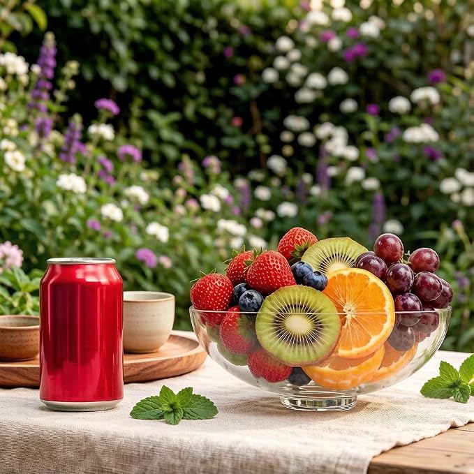 CYS EXCEL Glass Small Decorative Footed Bowl (H:3" D:8") Fruit Display Terrarium Compote Pedestal Vase Kitchen Table Centerpiece