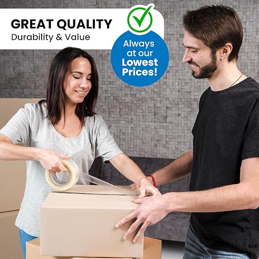 Lifetime Supplies 6 Rolls | 2.4 mil Clear | 65 Yards Each (390 Yards Total) | 2" Premium Packing Tape Heavy Duty Packaging Tape for Shipping Moving Stronger Thicker