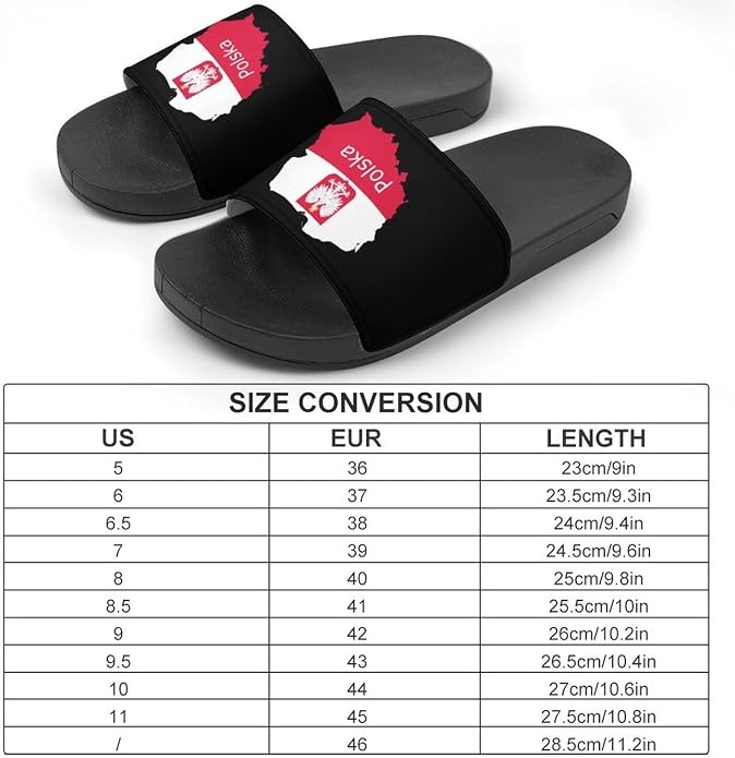 Polska Poland Eagle Flag Polish Slippers House Slides Shower Sandals Shoes | Non Slip Quick Drying Bathroom Indoor