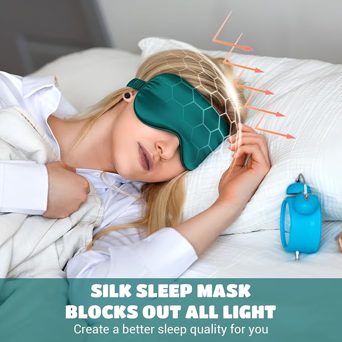Cutecrop 50 Pcs Silk Sleep Mask Blackout for Women Men, Adjustable Comfortable Eye Cover Blindfold No Pressure for Sleeping, Travel, Napping, 5 Colors(Classic Color)