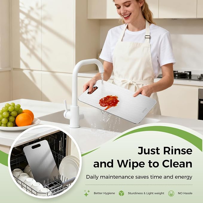 3 Piece Titanium Cutting Boards for Kitchen, Double-Sided Non-toxic Titanium Cutting Board, Dishwasher Safe Cutting Board for Meat, Vegetables, Fruits & Daily Food Prep