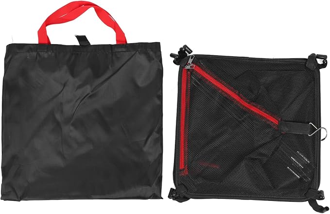 Aramox 4 Layer Hanging Drying Mesh Foldable Thickened Mesh Laundry Net for Clothes Fish Drying with Sturdy Hanging Design for Outdoor Camping Travel Household Storage Basket (Red)