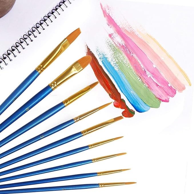 AROIC Painting Brush Set, 30 Packs/300 Pieces, Nylon Brush Head, Suitable for Oil and Watercolor, Perfect Suit of Art Painting, Best Present for Painting Enthusiasts