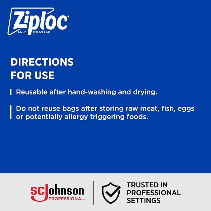 Ziploc Slider Storage Bag Quart, 76 Count, Pack of 9