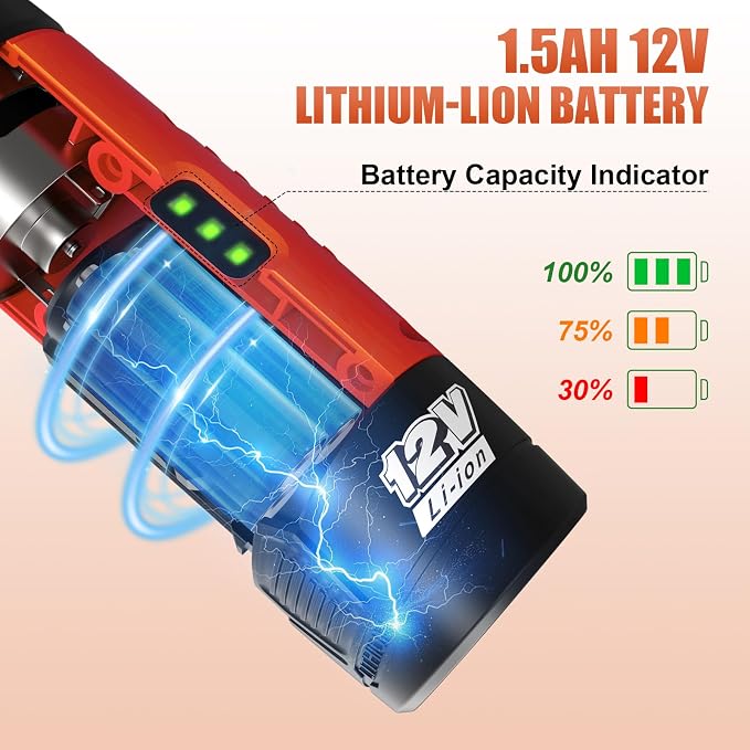 12V Cordless Electric Fillet Knife, 8" Flexible & 10" Rigid Blades, 2x 1500mAh Batteries, 1.5H Fast Charger, Safety Lock, Non-Slip Handle, Carry Case for Outdoor Fishing Filleting,Orange